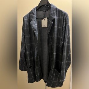 COPY - VERY J Houndstooth/Checkered Oversized Soft Blazer - Color: Tan - NWT